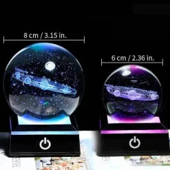 Solar System Crystal Globe Lamp - Planetary Night Light