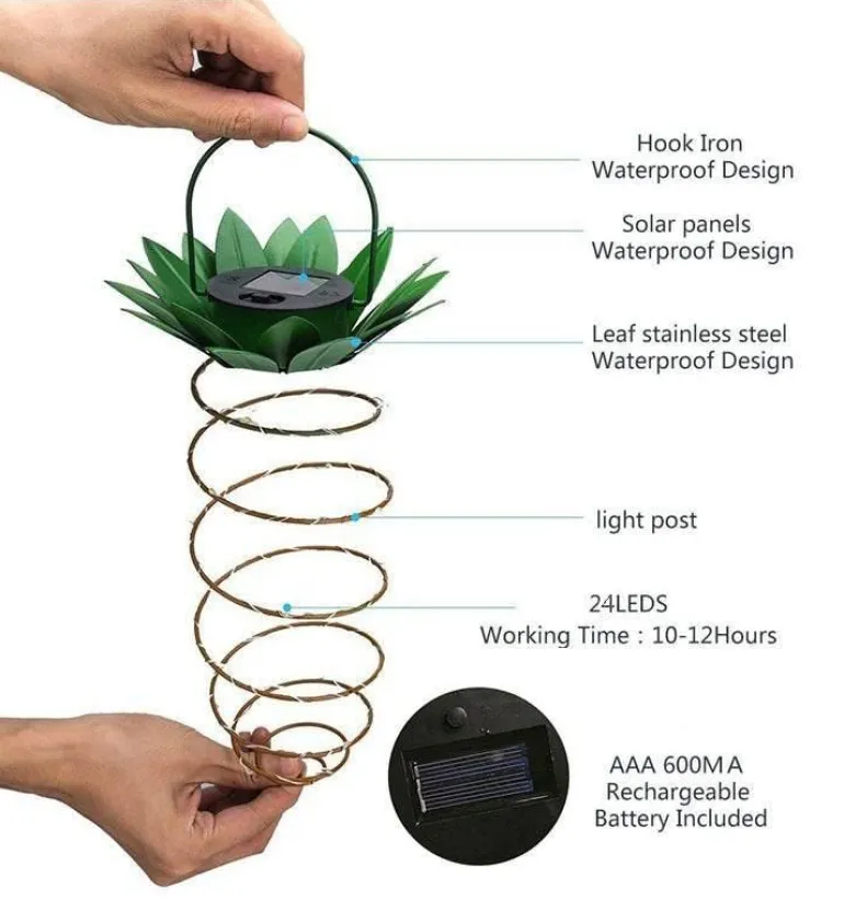 Solar-Gartenleuchte Ananas – Dekorative Außenlampe