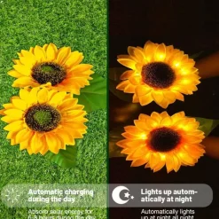 Solar-Gartenleuchten – wasserdichtes, dekoratives Sonnenblumen-Design