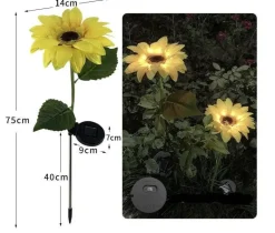 Solar-Gartenleuchten – wasserdichtes, dekoratives Sonnenblumen-Design