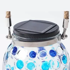 Solarlaterne mit Punkten – dekoratives Gartenlicht