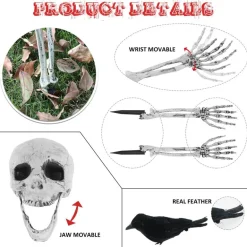 Solarleuchten mit Skelettarm – Halloween-Dekoration für draußen