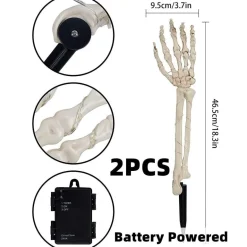Solarleuchten mit Skelettarm – Halloween-Dekoration für draußen