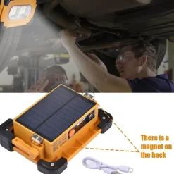 Solar-Powerbank mit LED-Licht – Tragbares Camping-Ladegerät