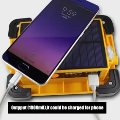 Solar-Powerbank mit LED-Licht – Tragbares Camping-Ladegerät