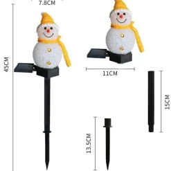 Solar-Schneemann-Weihnachtsdekoration – Weihnachtslicht für draußen