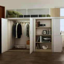 Space-Saving Bunk Bed with Modern Study Desk