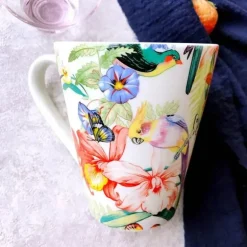 Spanisches Blumen-Porzellan-Geschirrset - Teller, Schüsseln, Tassen, Dessertteller