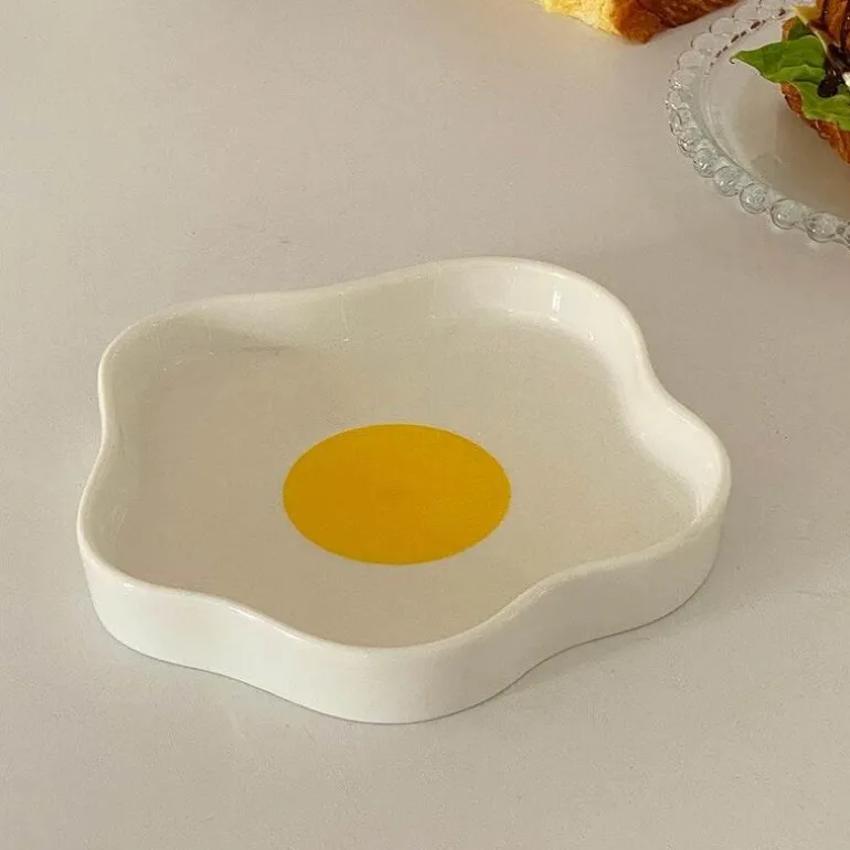 Spiegelei-Keramikteller - Lustiges Frühstücksgericht