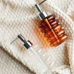 Spiral Glass Soap Dispenser - Stylish Bath Accessory