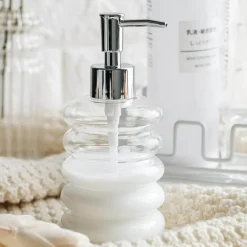 Spiral Glass Soap Dispenser - Stylish Bath Accessory