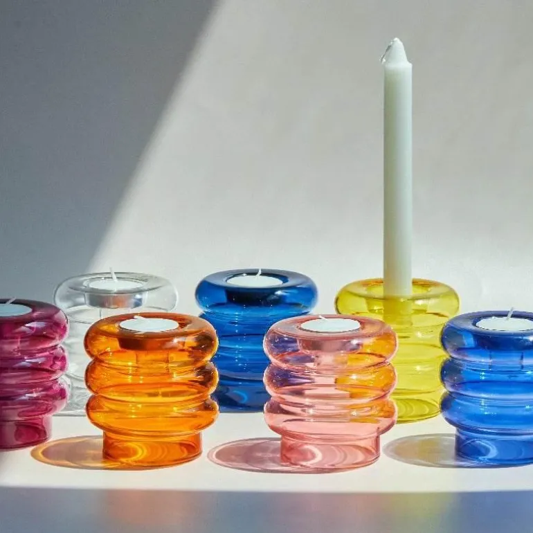 Spiralförmiger Kerzenhalter aus Doppelglas – eleganter Akzent für die Inneneinrichtung