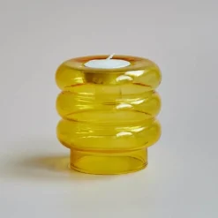 Spiralförmiger Kerzenhalter aus Doppelglas – eleganter Akzent für die Inneneinrichtung