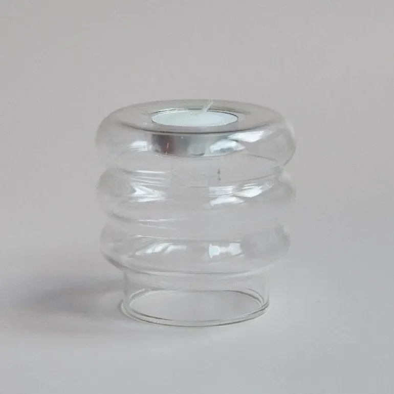 Spiralförmiger Kerzenhalter aus Doppelglas – eleganter Akzent für die Inneneinrichtung