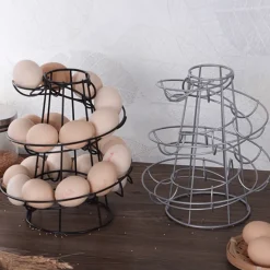 Spiralförmiges Eierspender-Aufbewahrungsregal - Kreativer Küchen-Organizer