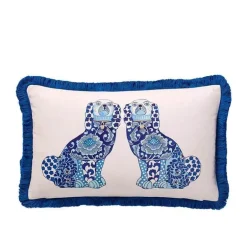 Staffordshire Hund Kissenbezug - Chinoiserie Dekokissen