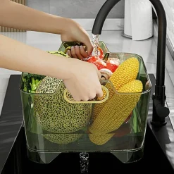 Stapelbarer Gemüsewaschkorb - Abtropfgestell für frische Produkte