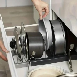 Stapelbarer Kochgeschirr-Organizer – Aufbewahrungslösung für die Küche