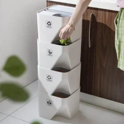 Stapelbarer Mülleimer - Platzsparender Abfalleimer