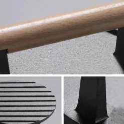 Steakpresse aus Gusseisen für perfektes Grillen – BBQ-Tool mit Holzgriff