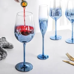 Sternenblaues Kelchset – Elegante Weingläser für Cocktails, Champagner, Whisky