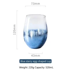 Sternenblaues Kelchset – Elegante Weingläser für Cocktails, Champagner, Whisky