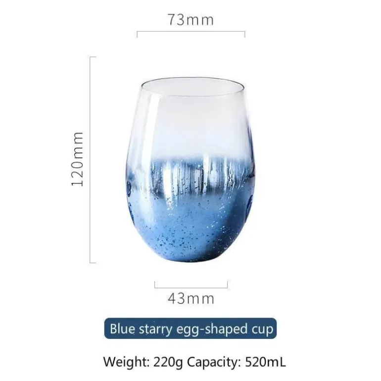 Sternenblaues Kelchset – Elegante Weingläser für Cocktails, Champagner, Whisky