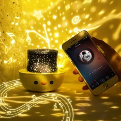 Sternenprojektor-Nachtlampe – rotierendes Hirsch-Musiklicht für Kinder