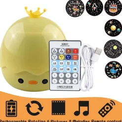 Sternenprojektor-Nachtlampe – rotierendes Hirsch-Musiklicht für Kinder