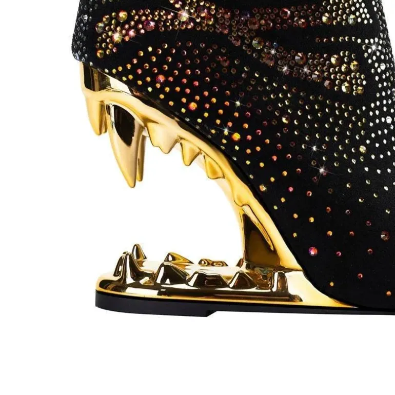 Strass-Totenkopf High Heels - Tiger Gleam Fashion Footwear