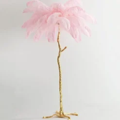 Straußenfeder-Stehlampe - Nordische Luxusbeleuchtung
