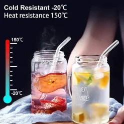 Strohhalm-Set aus Borosilikatglas – wiederverwendbare Strohhalme für Smoothies und Cocktails