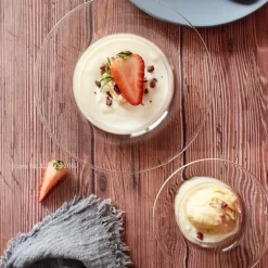 Strohhut-Glasschale – Süße Dessert- und Obst-Servierschale