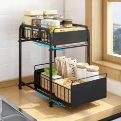 2-stufiger Küchen-Organizer – Ausziehbare Schubladen