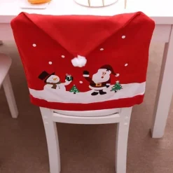 Stuhlhusse mit Weihnachtsmannmotiv – Weihnachtsdekorationskappe