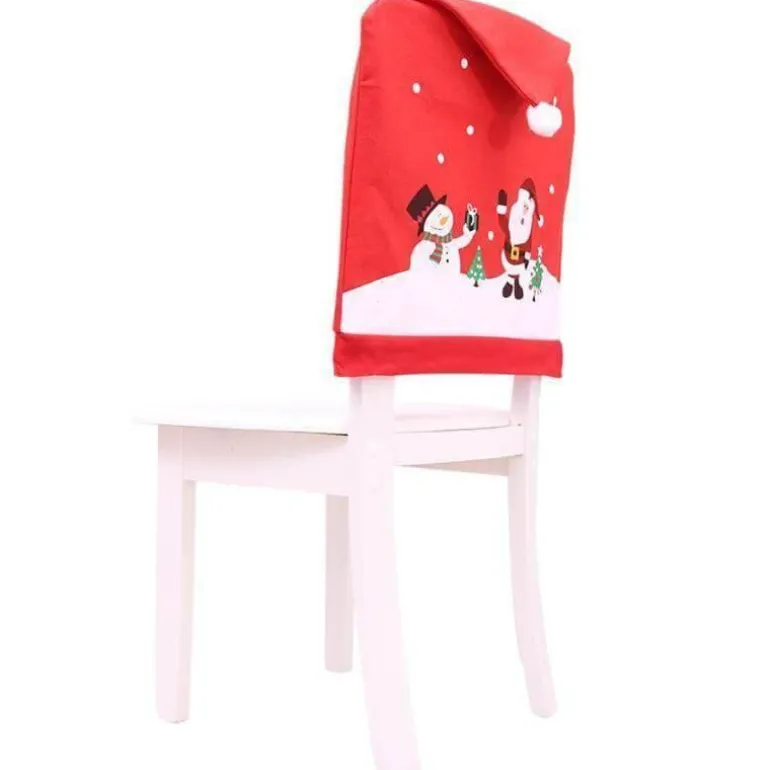 Stuhlhusse mit Weihnachtsmannmotiv – Weihnachtsdekorationskappe