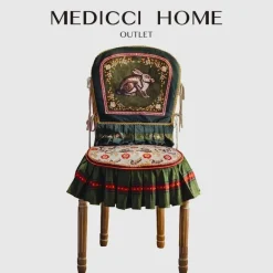 Stuhllehnenbezug im Retro-Stil mit Kaninchenmotiv – Stilvolles Esszimmerdekor