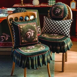 Stuhllehnenbezug im Retro-Stil mit Kaninchenmotiv – Stilvolles Esszimmerdekor