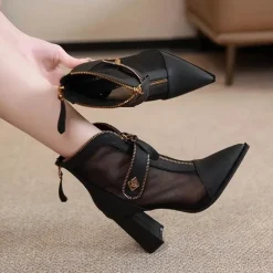 Stylische Mesh-Stiefeletten für Damen – Heel Breeze Design