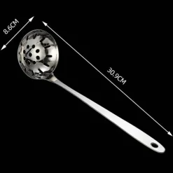 Suppenkelle aus Edelstahl mit langem Griff, Sieb – langlebiges Küchenutensil