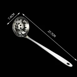 Suppenkelle aus Edelstahl mit langem Griff, Sieb – langlebiges Küchenutensil