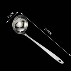 Suppenkelle aus Edelstahl mit langem Griff, Sieb – langlebiges Küchenutensil