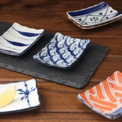 Sushi-Teller aus Keramik – Desserttablett in Unterglasurfarbe