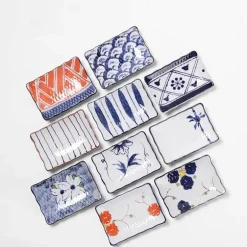 Sushi-Teller aus Keramik – Desserttablett in Unterglasurfarbe