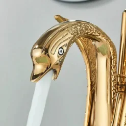 Swan Einhebel-Badezimmerarmatur – Goldfarbener Waschbeckenhahn