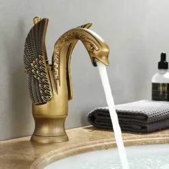 Swan Einhebel-Badezimmerarmatur – Goldfarbener Waschbeckenhahn