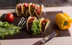 Taco-Halter-Set aus Metall mit Anti-Rutsch-Matte – 2er-Pack