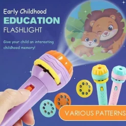Taschenlampenprojektor für Kinder – pädagogisches Cartoon-Projektorspielzeug