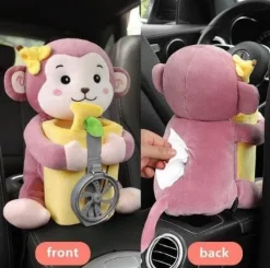 Taschentuchbox-Hülle aus Plüsch mit Tiermotiv – süßes Deko-Accessoire