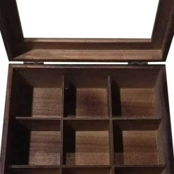 Teeaufbewahrungsdose aus Holz - Große Organizerbox mit Gitter